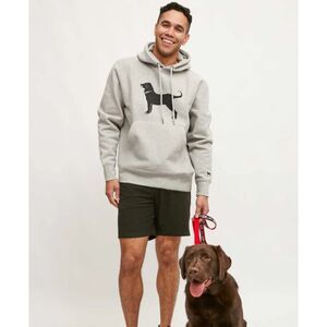 The Black Dog Gray Hoodie Men’s Large Logo Front Graphic Back Cozy Streetwear